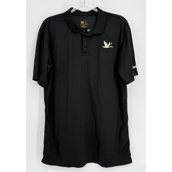 Goose Pride Other - Goose Pride Mens Black‎ Short Sleeve Performance Polo Shirt Bird Logo Sz L
